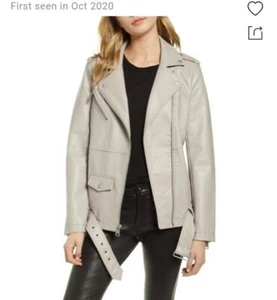 Levi's faux leather moto jacket Sz: S NWT $98 in Earl Grey - Picture 1 of 10