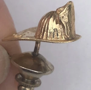 Feuerwehrmütze 14K Tie Tack Feuerwehrmann Vintage 3D - Bild 1 von 6