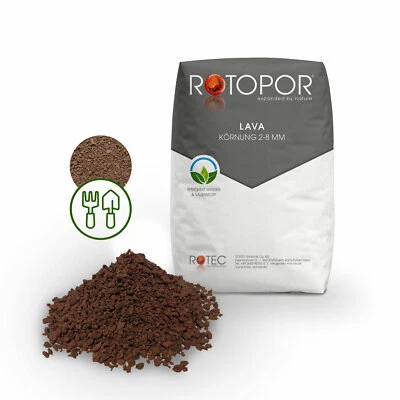 Rotopor Lava Körnung 2-8 mm Lavakies Kies Mulch Lavasplitt Rot Braun Eifellava - Bild 1 von 3
