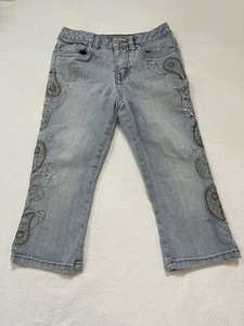 Limited Too Youth Jeans with Jewels and Glitter Light Blue Straight Leg Size 8 - Picture 1 of 12