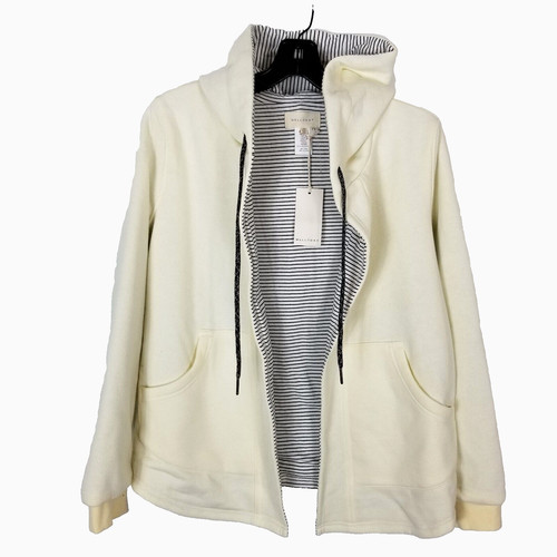 OFF WHITE Giacca cardigan donna Melloday con cappuccio aperto davanti panna XS