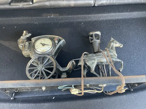 VINTAGE UNITED SESSIONS CLOCK #701 BRONZE BRASS HORSE CARRIAGE HANSOM CAB WORKS Cover