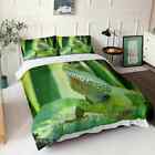 Wonderful Geen Anole Lizard 3D Quilt Duvet Doona Cover Set Pillow Case Print