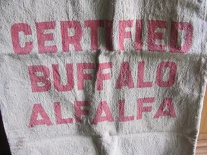 VINTAGE FARM SEED SACK BG CERTIFIED BUFFALO ALFALFA - CHASE BAG CO LOS ANGELES - Picture 1 of 6