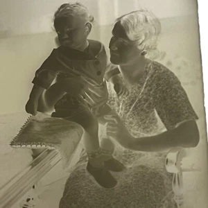 2 Antique Dry Plate Glass Negative Photograph Mother and Baby Child 5x7 - Picture 1 of 8