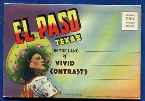EL Paso Texas 40er Jahre Souvenir Postkarten Mappe PF821 - Bild 1 von 2