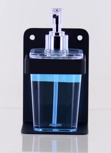 Halter für Desinfektionsspender/Seifenspender Wandmontage Germany Stahl schwarz - Bild 1 von 7