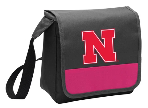 Nebraska Lunch Bag Girls Cornhuskers Cooler Ladies Lunchbox Bags MESSENGER STYLE Cover