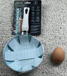 BKLYN Blue Kitchen 5.5" Egg Non-Stick Mini Frying Pan Skillet Set Camping Single - Picture 1 of 11