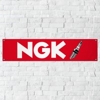 NGK Spark Plugs Banner Garage Workshop PVC Sign Trackside Car Motorcycle Display