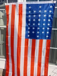 3 pies por 5 pies 36 estrellas bandera de la República Americana poliéster de doble cara - Imagen 1 de 5