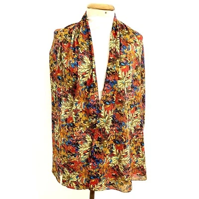 ROSA AL SHELA FLORAL RECTÁNGULO POLIÉSTER bufanda de seda 68/19 en HECHO EN INDIA #A52 Foto 1 de 4