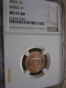 2023 VDB EXTRA "V" UNCIRCULATED LINCOLN MEMORIAL CENT NGC MS65 RD - Picture 1 of 5