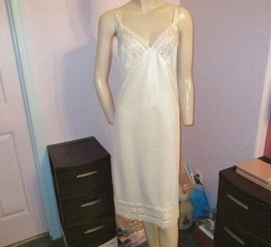 Abito slip vintage raso pizzo orlo taglia M babydoll giallo burro fata civetta anni 90 - Foto 1 di 12
