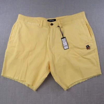 Шорты мужские Akoo 38 желтые с логотипом Fox грубый подол «новые с бирками» - Изображение 1 из 4