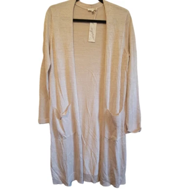 Cárdigan tejido Mystree para mujer chal delantero abierto bolsillos envolventes beige natural pequeño Foto 1 de 4
