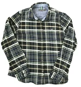 Camisa de franela a cuadros azul verde blanco OFFROAD para mujer 95 - talla mediana ribete de mezclilla - Imagen 1 de 11