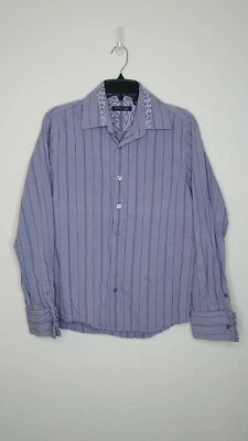 Camisa de vestir Kenneth Cole New York talla M mediana 100 % algodón púrpura con botones  Foto 1 de 4