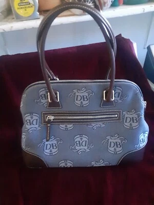 Cartera Dooney & Bourke Logo Cúpula con Monedero Denim Azul Marrón Cuero Foto 1 de 4