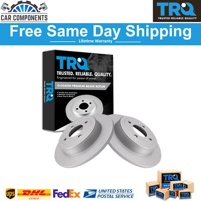 TRQ New Rear Brake Rotor Set Fits For 2012-2022 Hyundai Accent Kia Rio - Image 1 of 4