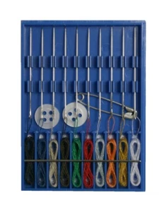 Reisenähset in Box 10 Nähnadeln mit eingefädeltem Faden (1001) - Bild 1 von 1