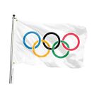  2024 3x5 Feet, Winter Olympics Rings International Olympic Games Flag