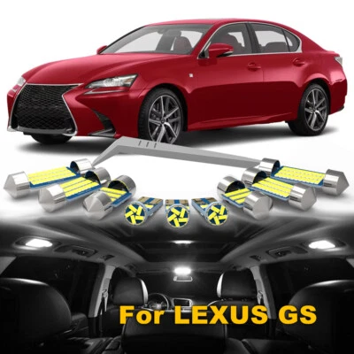  White LED Interior Light Bulbs Kit For Lexus GS300 GS350 GS450h GS200t 2006-18 Foto 1 de 4