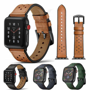 For Apple Iwatch Series 8 7 6-1 44mm Genuine Leather Strap iWatch Band Bracelet