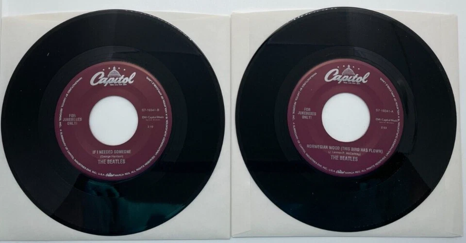 Beatles Norwegian Wood / If I Needed Someone 7" Vinyl Single Jukebox Single Mint Foto 1 de 1