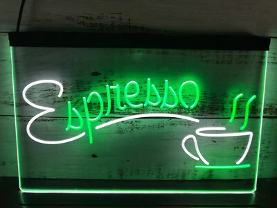 Espresso Coffee Caffe Led Neon Light Sign Bar Pub Club Man Cave home 2 Colors - Image 1 of 4