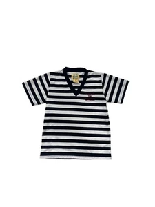 Medium Black & White Striped V-Neck T-Shirt #8587 - Picture 1 of 8