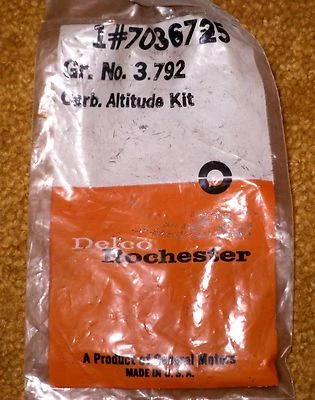Kit de altitud de carburador Buick 1969 NOS 7036725 Foto 1 de 3