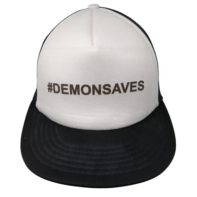 #DEMONSAVES Snapback Trucker Hat Black One Size Adjustable Mesh Back District - Image 1 of 4