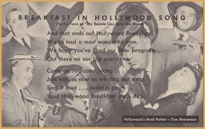 Breakfast in Hollywood Song, Hollywood's Mad Hatter- Tom Breneman-1945 Kellogg - Picture 1 of 2