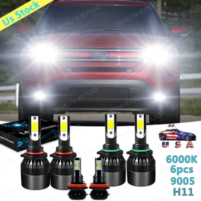 Faros LED + Kit de faros antiniebla 6000K para Ford Explorer 2011 2012 2013 2014 2015 Foto 1 de 4