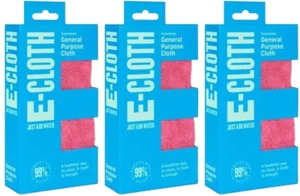 3x e-cloth General Purpose Microfibre Household Cleaning Cloth - Assorted - Picture 1 of 5