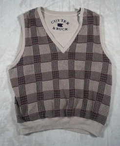 Cutter & Buck Vintage Men's Sweater Vest V-Neck Golf Made USA Size L - Picture 1 of 6
