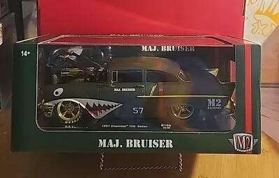 M2 Machines 1957 Chevrolet 150 Sedan Maj. Bruiser 1/750 1/24 Gold Color Trim - Image 1 of 2