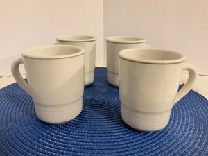 REGO Mug Cup Heavy Striped Diner Restaurant Ware E837 Set of 4 - Picture 1 of 22