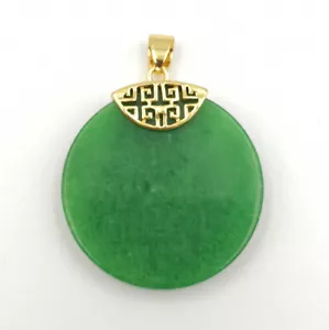 Collar Colgante Genuino Verde Amarillo Rosa Púrpura Flor de Melocotón Redondo 18 KGP - Imagen 1 de 29