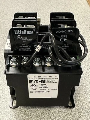 NEW EATON C0100E6UFB MTE INDUSTRIAL CONTROL TRANSFORMER 100VA 50/60HZ Fuse Block