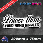 Lower Than Nans Nipples Sticker Funny Laptop Car Window Bumper 4x4 Ute Jdm Decal