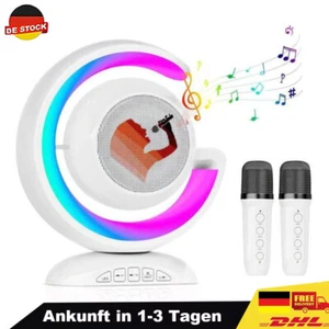 Drahtloser Bluetooth 5.3 Lautsprecher LED Boombox Karaoke Party mit 2x Mikrofon - Bild 1 von 10