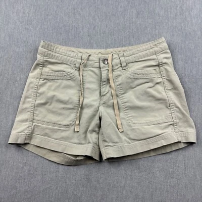 Pantalones Cortos The North Face Mujer 4 Beige Caqui Algodón Cordón Senderismo Aire Libre Foto 1 de 4