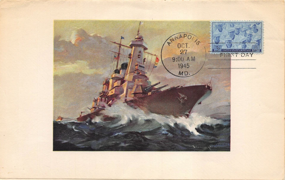 935 3c Navy unlisted 5 x 8 color photo of Navy Destroyer [385065] - Image 1 of 1