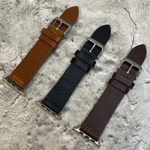 Correa de reloj de cuero de vaca con aspecto vintage hecha a mano para Apple Watch All Series #A154 - Imagen 1 de 7