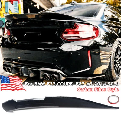 Para BMW F87 M2 F22 2014-2021 cupé tipo PSM aspecto fibra de carbono alerón maletero alerón Foto 1 de 4