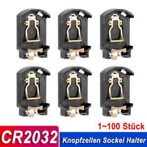 1~100 Stück Batteriehalter Knopfzellenhalter passend für CR2032 Adapter Gehäuse