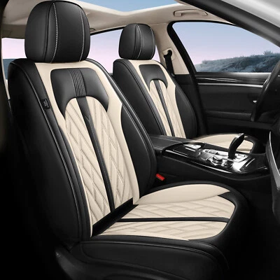 Car Seat Covers Front&Rear Cushion For Nissan Rogue 2014-2023 PU Leather 5-Seats - Image 1 of 4