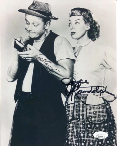 Art Carney Joyce Randolph The Honeymooners Signed Autograph Photo JSA COA Cover